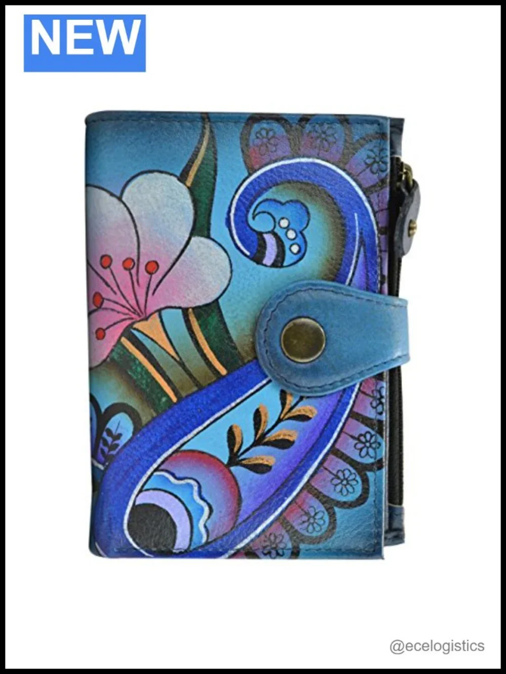 Hand Painted Genuine Leather Women's Organizer Wallet